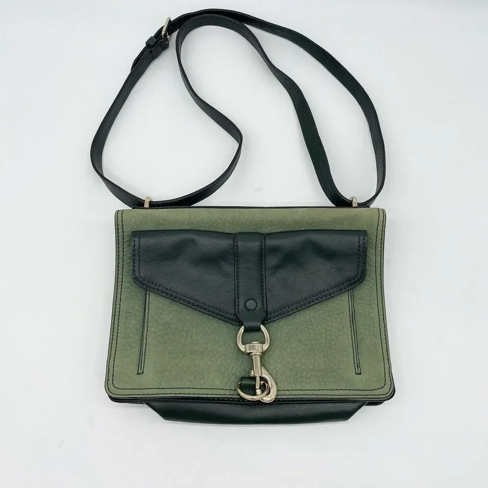 Rebecca Minkoff‎ Vintage GREEN Envelope Crossbody/Shoulder Leather & Suede
